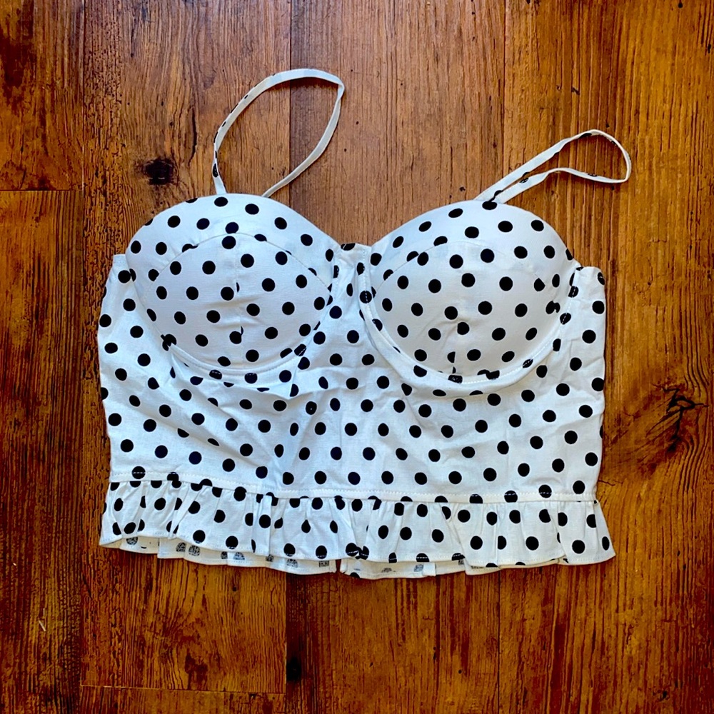 Polka dot crop top Fashion Nova